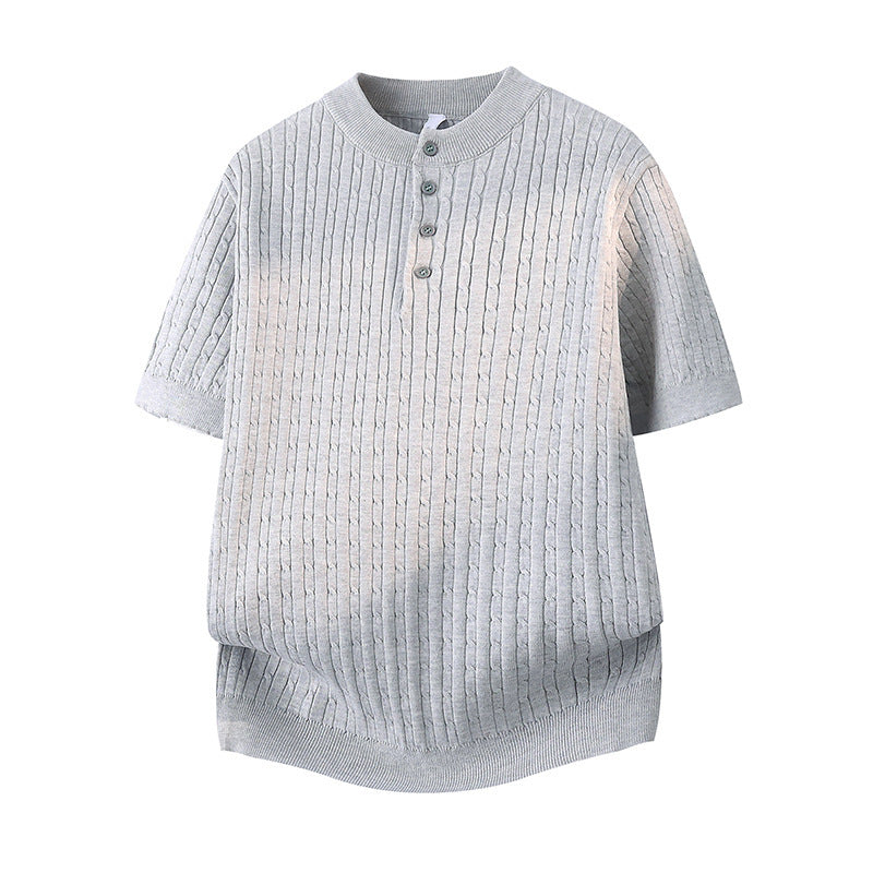 T-shirt à manches courtes Henry Collar Knit pour hommes