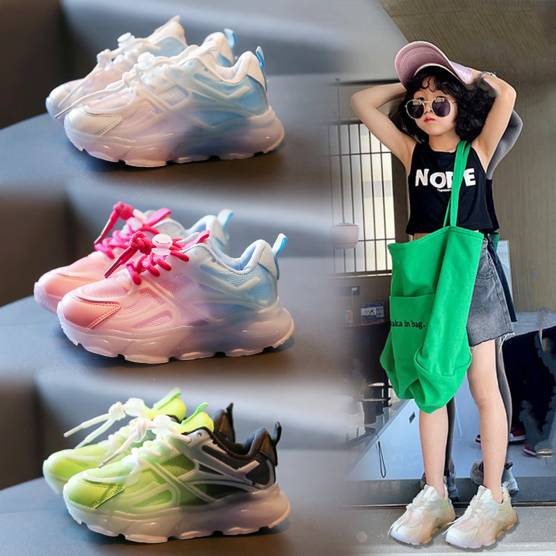 Boys and Girls Breathable Mesh Glow-in-the-dark Shoes