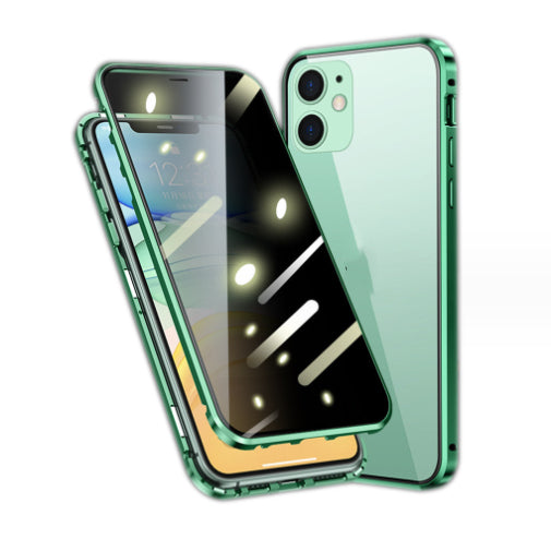 Boîtier de téléphone magnétique à double face en verre haute définition