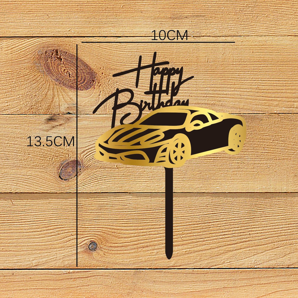 Décoration de fête d'insertion de gâteau anniversaire de voiture de moto