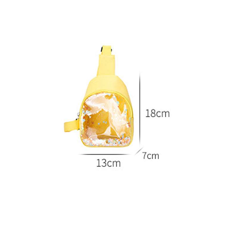 Solid Color PU cuir de poitrine pour enfants Quicksand léger tendance pour les enfants