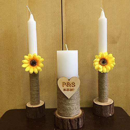 Porte bougies de mariage en bois