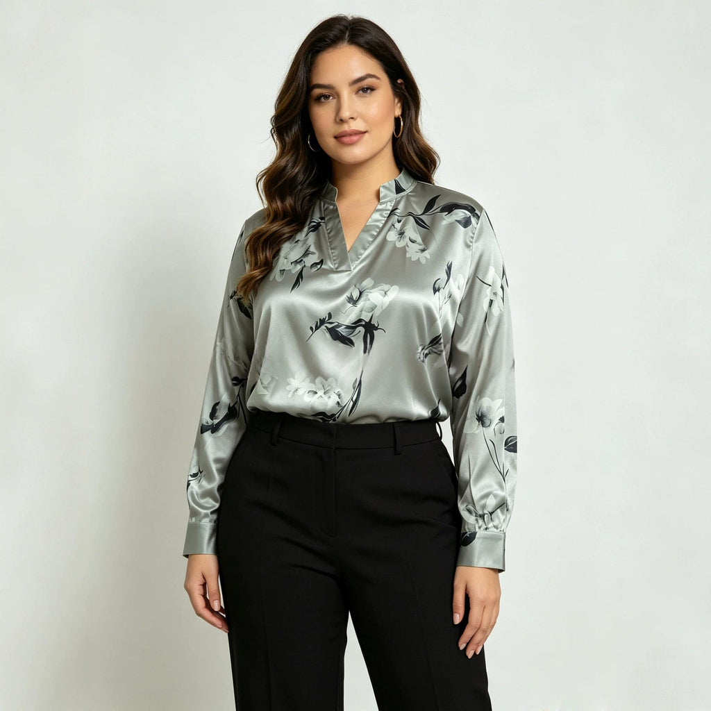 Blouse à manches longues pour femmes convenant au bureau et au transport