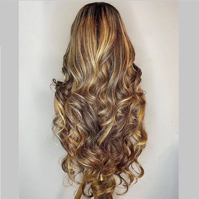 Couvercle de la dentelle avant 134 Gradient Couleur Long Curly Couvercle de la tête