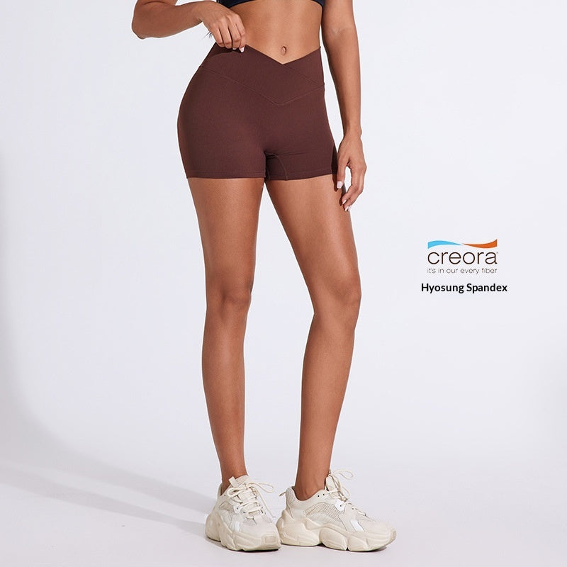 Été Femmes Européen et Américain-Style Peach-Shaped Butt-Lifting Fitness plissé High- W