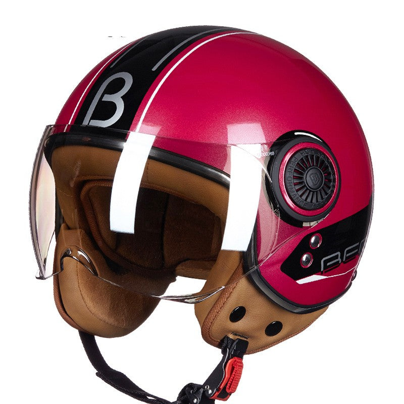 Demi casque de voiture de batterie léger semi-couvert rétro