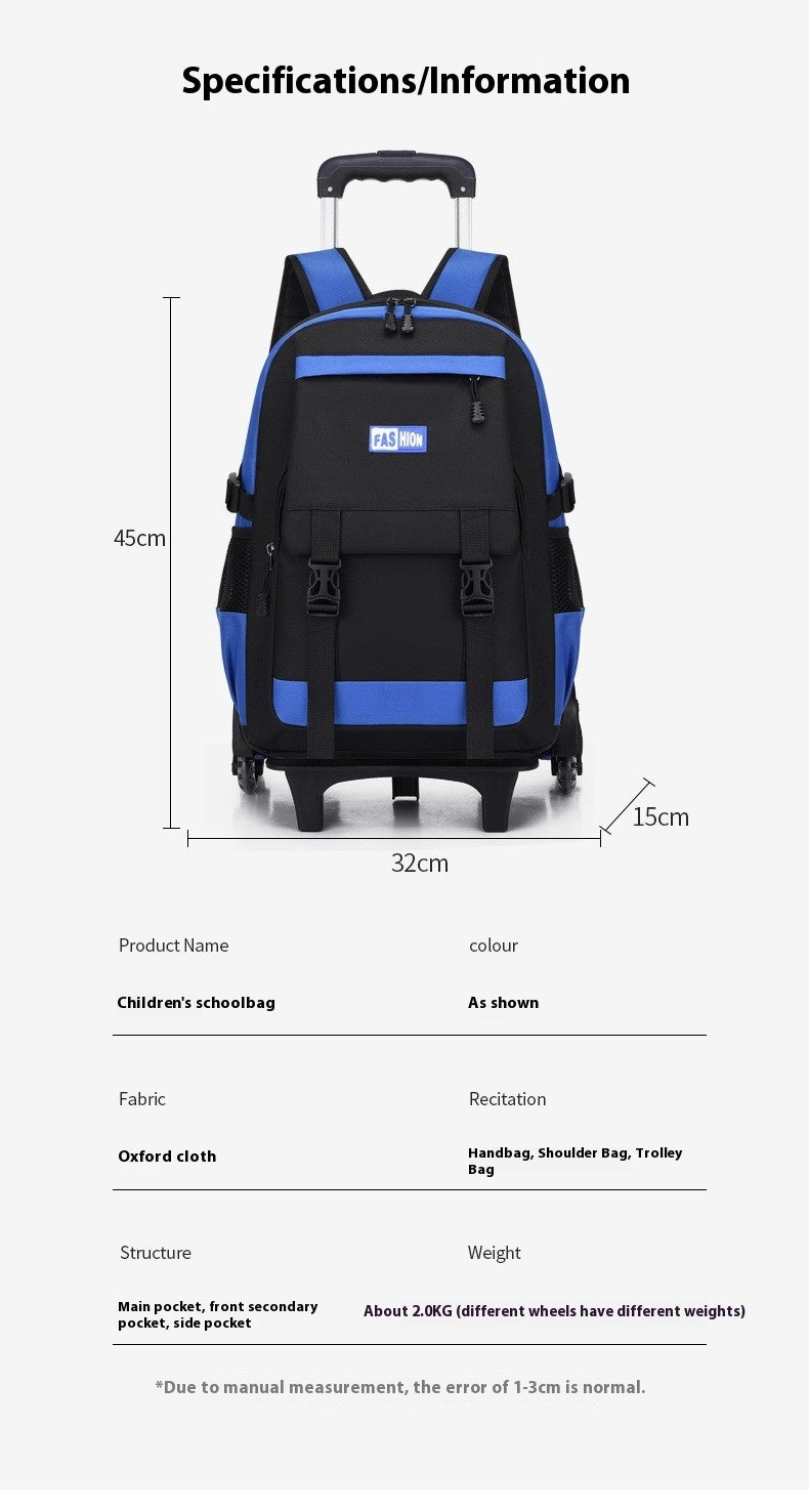 Élève de l'école primaire de loisirs Grande capacité Pull Rod sac à dos