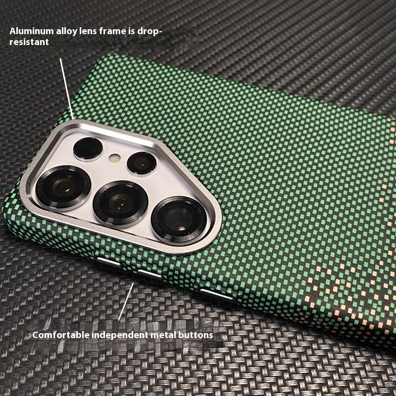 Coucher de soleil Moonlight Carbon Fiber Pattern Kevlar Pattern Aspiration magnétique Prote résistant à la chute