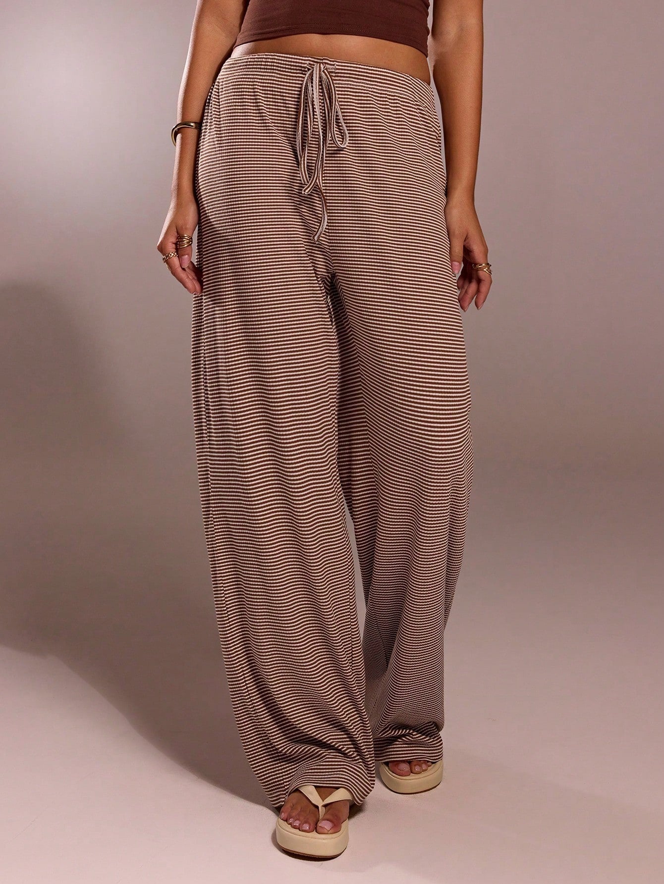Pantalons à manches longues à rayures pour femmes
