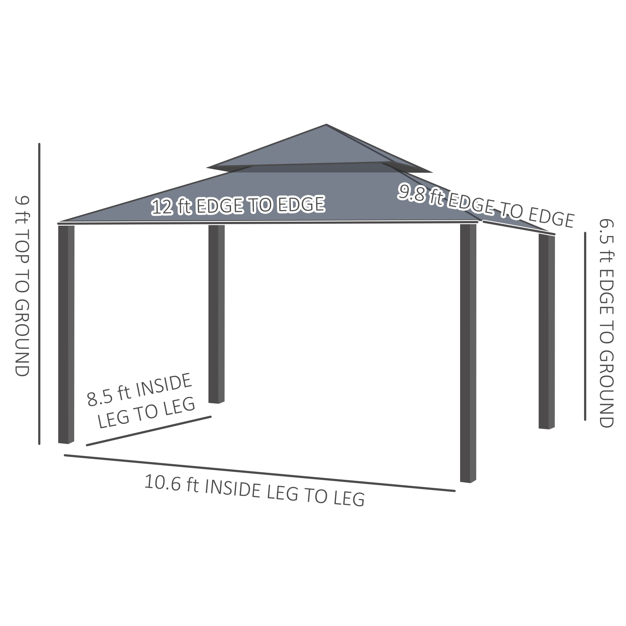 10 x 12 Canopée double toit Patio Gazebo