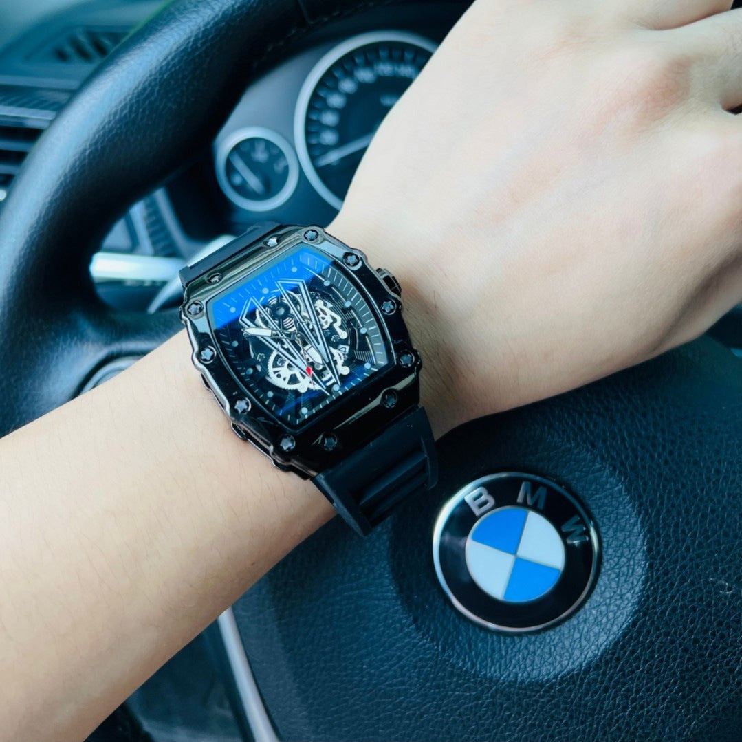 Montre Quartz en forme de barillet pour hommes Casual Sport