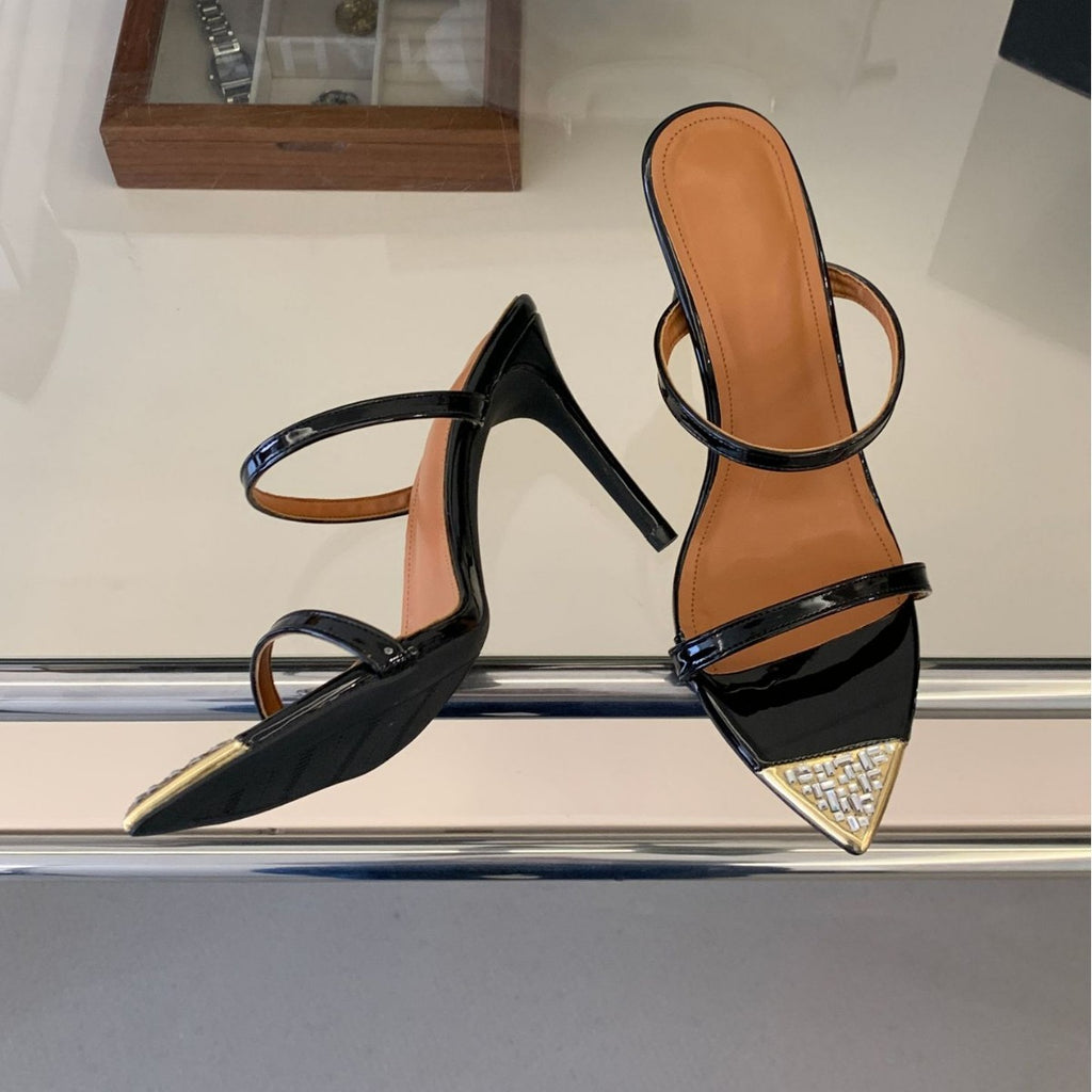 Doigts pointus Strass Mules Slingback Talon ultra-haut