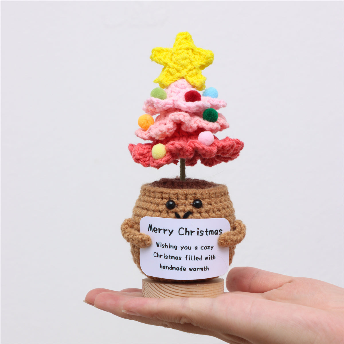 Crochet fait main arbre de Noël ornements de fleurs en pot combiné