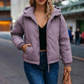 Veste à capuche vintage courte coton rembourré femmes