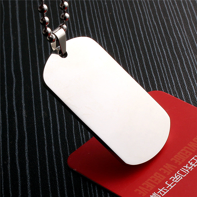Tag chien en acier inoxydable Laser Gravure Tag Pendentif Titanium Steel Dog Tag