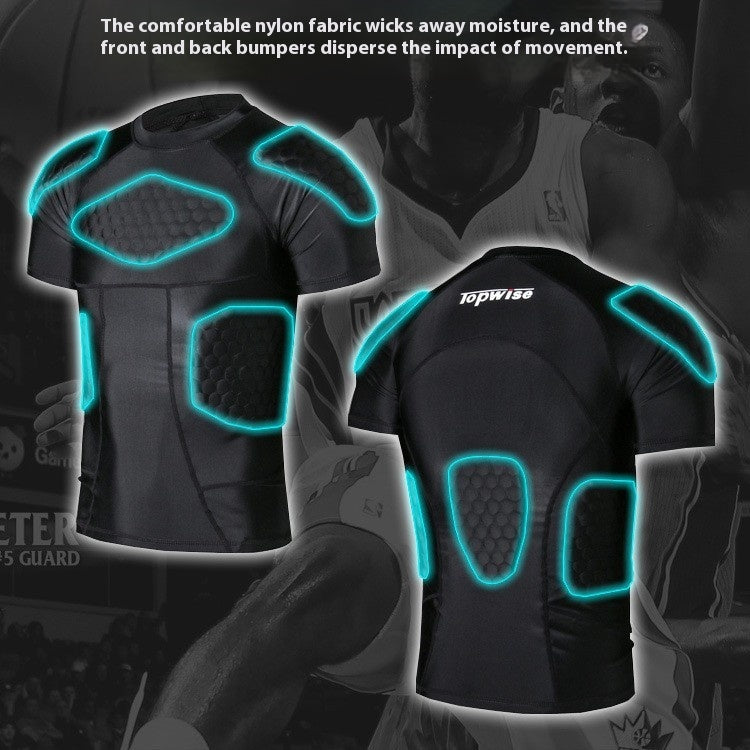 Vêtements anticollision de football Tight Basketball à manches courtes