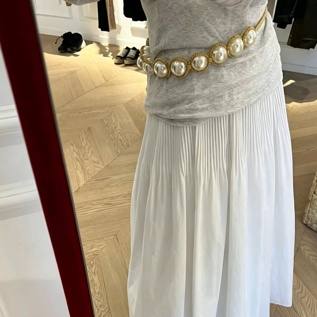 Collier tressé Pearl Raffia