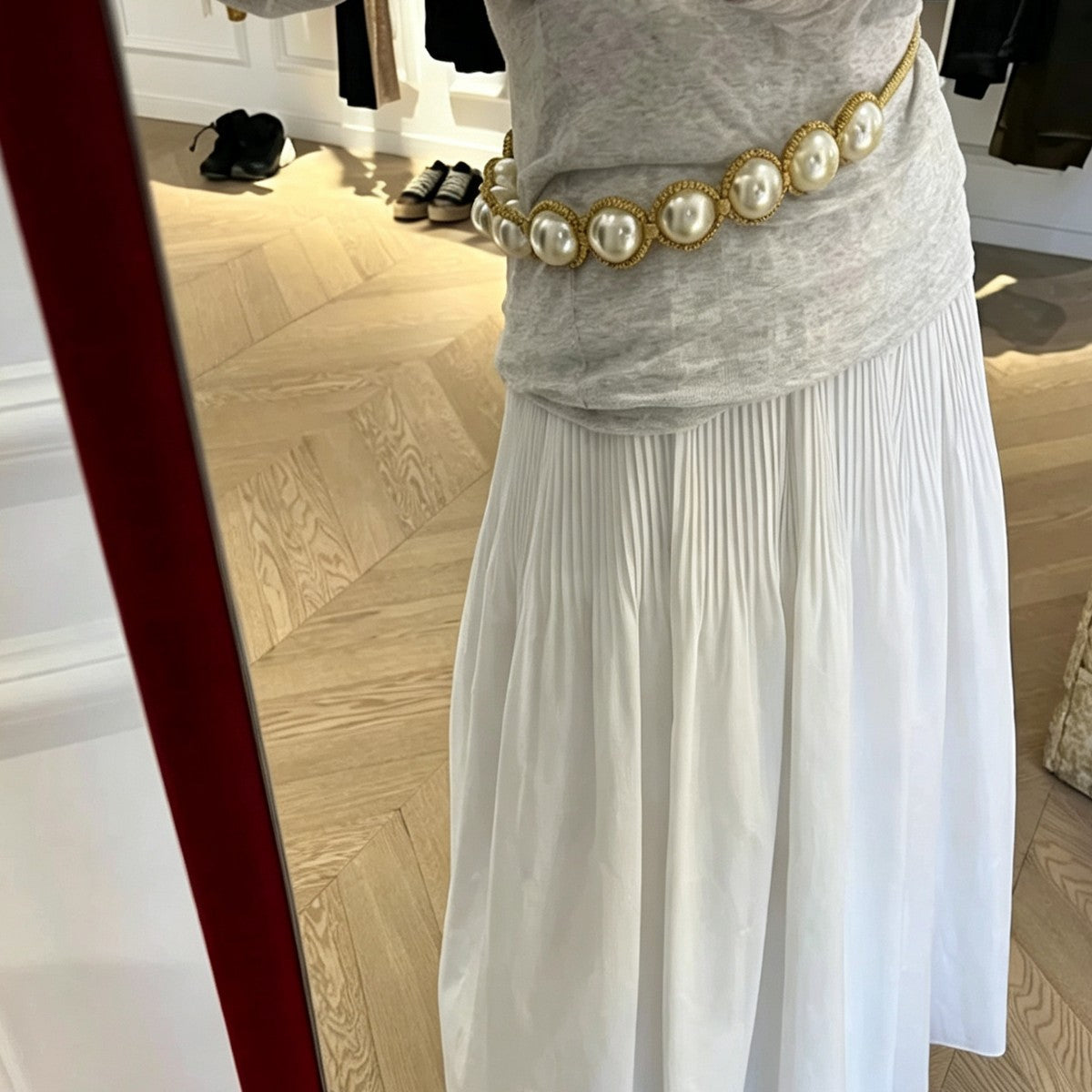 Collier tressé Pearl Raffia