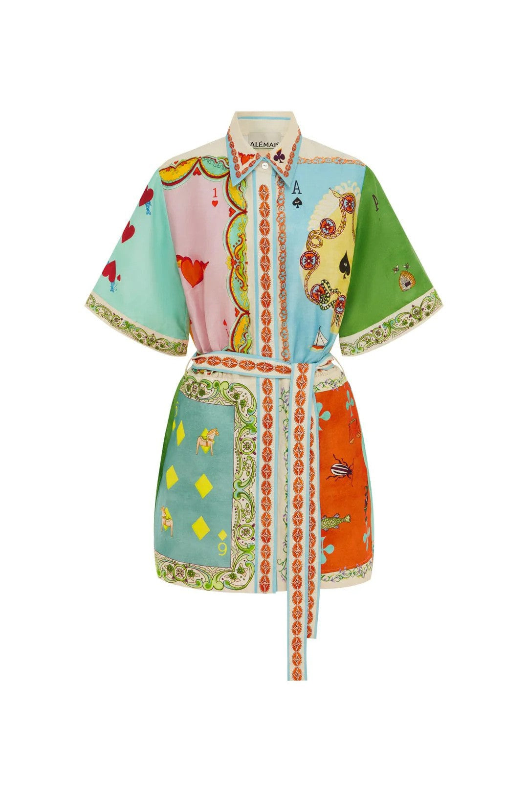 Robe à manches courtes à tailler en dentelle lisse