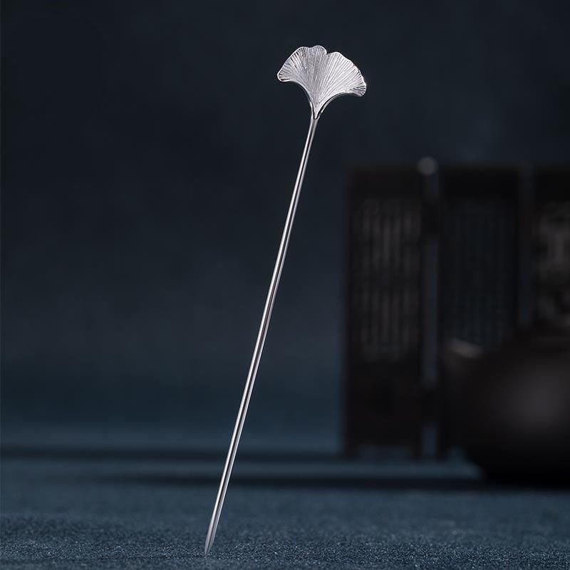 Épingle à cheveux femelle rétro simple ginkgo feuille