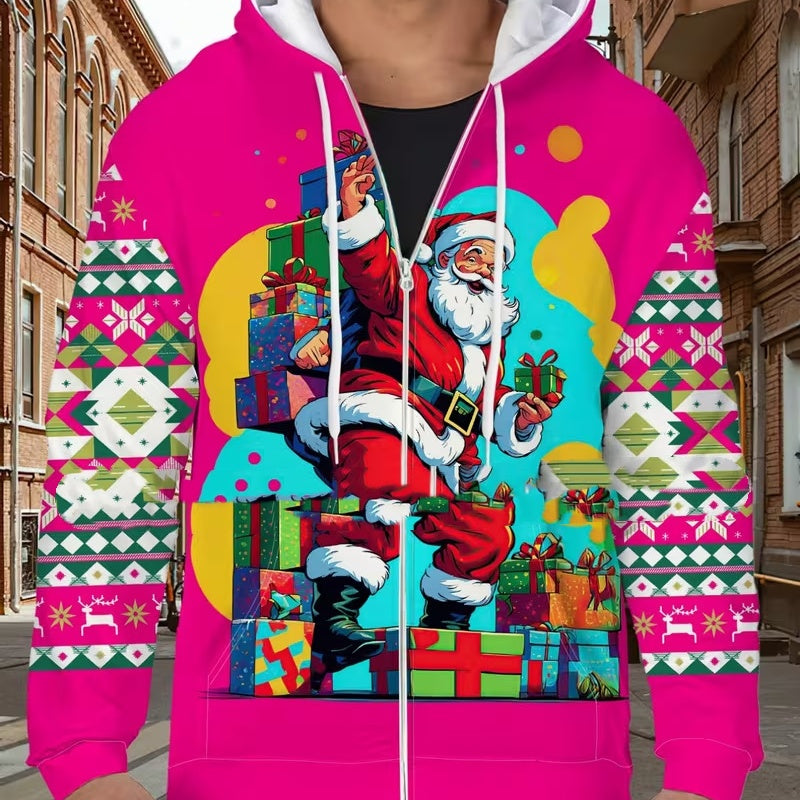 Veste à capuche à capuche à imprimé numérique 3D