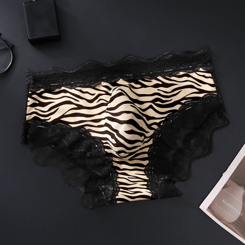 Silk Leopard-print Dentelle Breathable Slips pour hommes