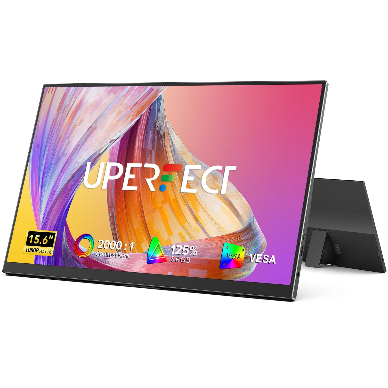 UPERFECT 15,6 pouces Portable Monitor 1080P FHD IPS Display 125 pour cent SRGB USB C HDMI Plug