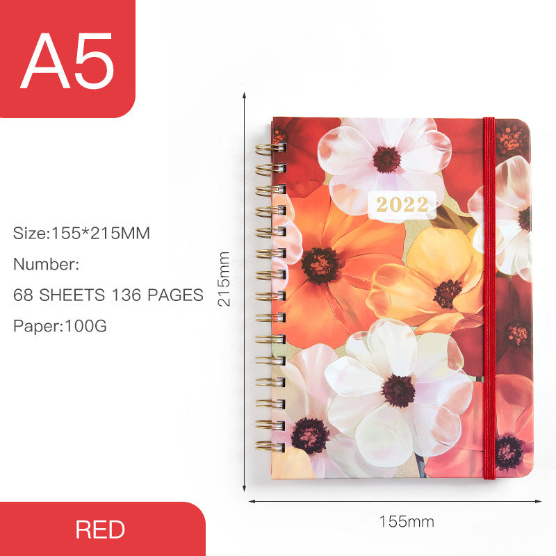 Calendrier annuel A5 Coil Notebook Livre anglais