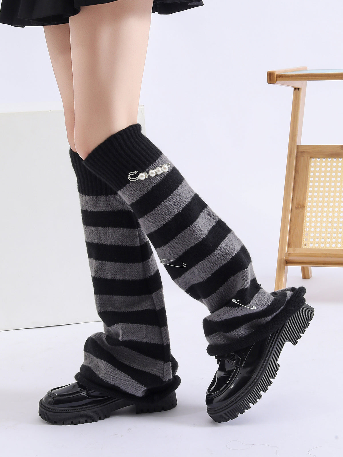 Y2K Filles Filles Kawaii Harajuku Perle épingle décorée d'une écharpe dorée dorée Goth mignon Lo