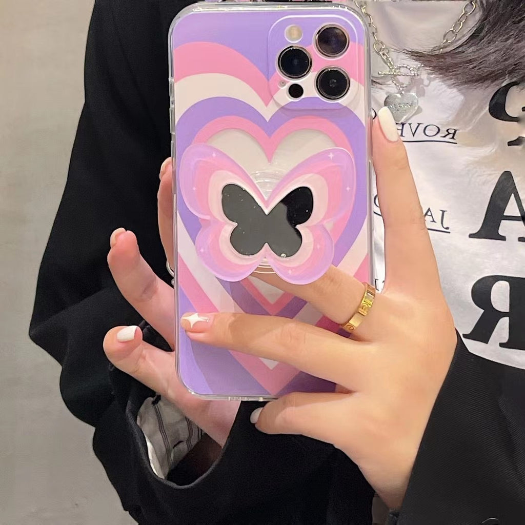 Couleur Butterfly Stand Silicone Phone Case