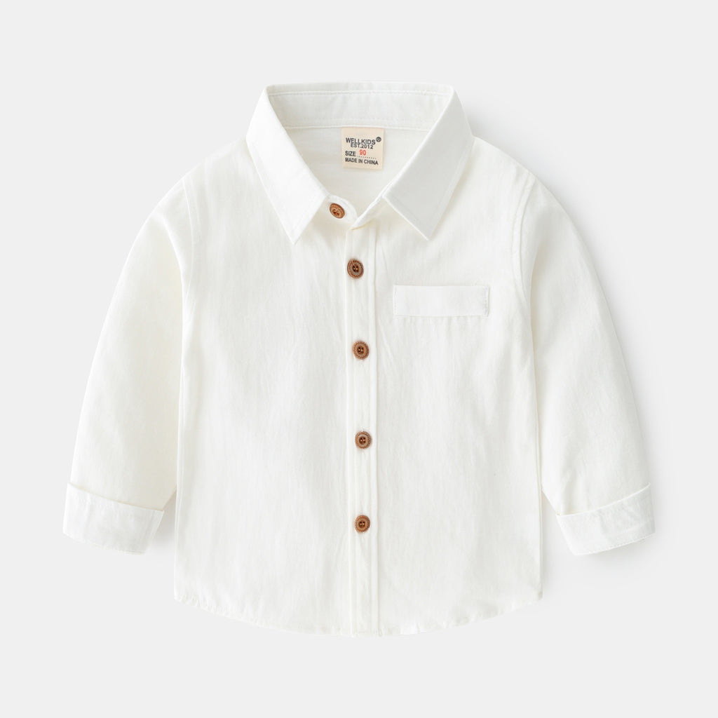 Mode Personnalité Couleur Solide Chemise pour garçons