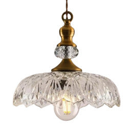 Lustre à facettes multiples en verre coupé Export