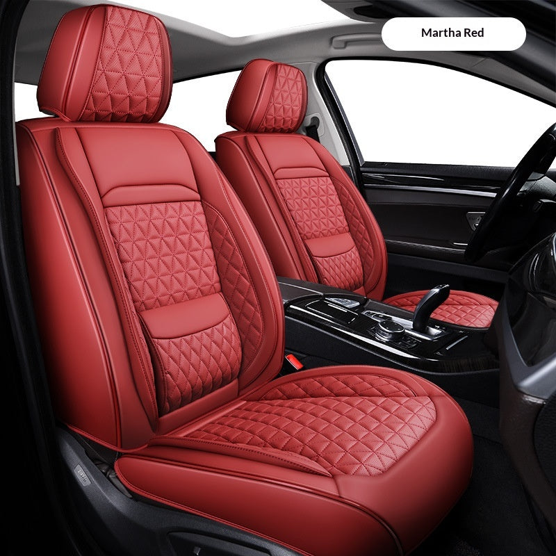 Coussin de siège de voiture respirant en cuir Couverture universelle de siège toute-saison