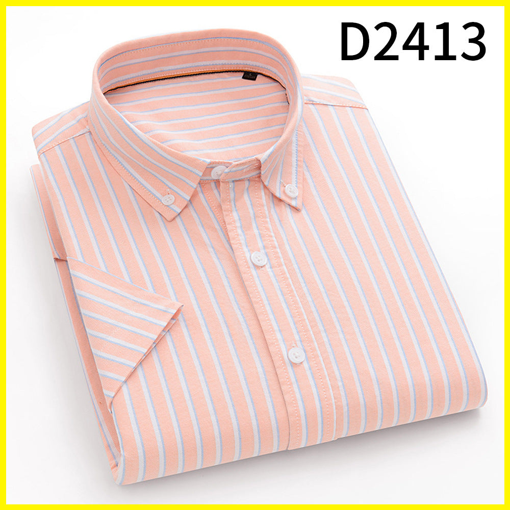 Chemise en coton à manches longues rayée pour hommes