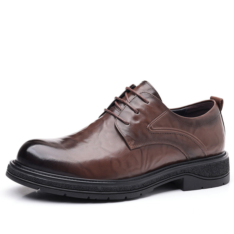 Chaussures en cuir pour hommes Cuir véritable Casual Business formel respirant avec des semelles épaisses