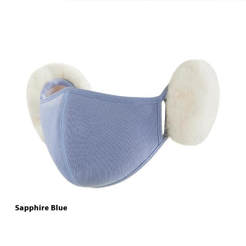 Masque de chaleur nuageux Hiver femelle en peluche mignon protection oreille doublée