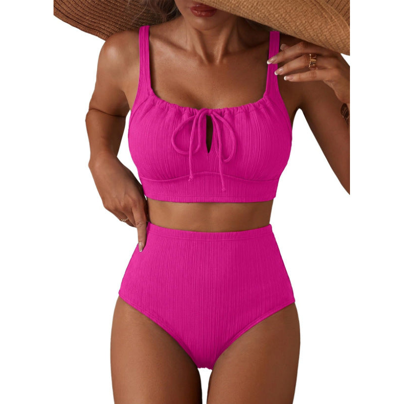 Ensemble de maillots de bain Hollow-out taille haute