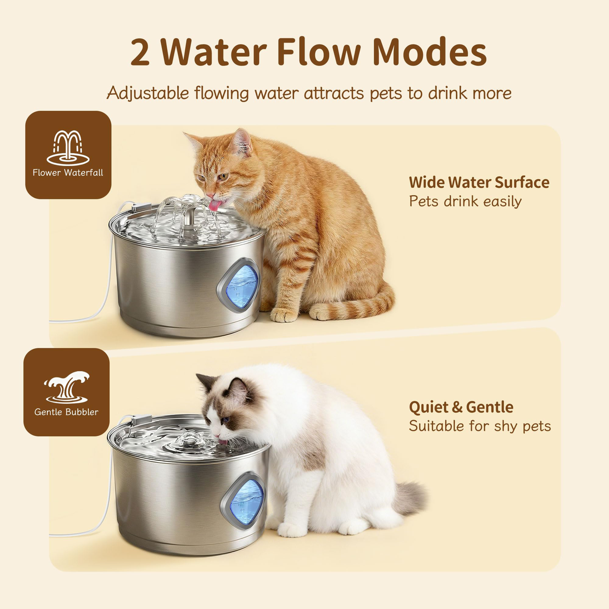 Stainless Steel Cat Water Fountain