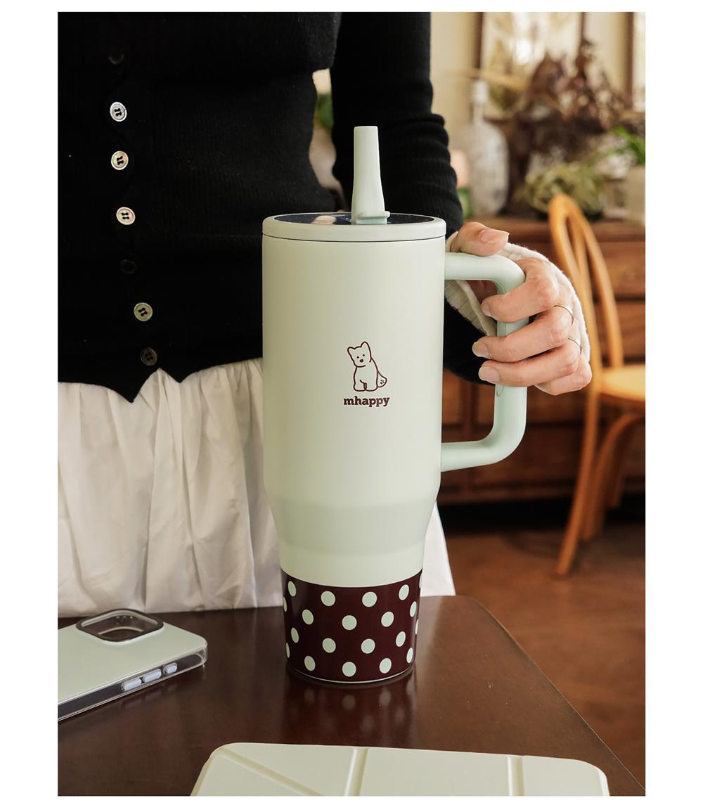 Coupe isolante en acier inoxydable à grande capacité avec points Polka