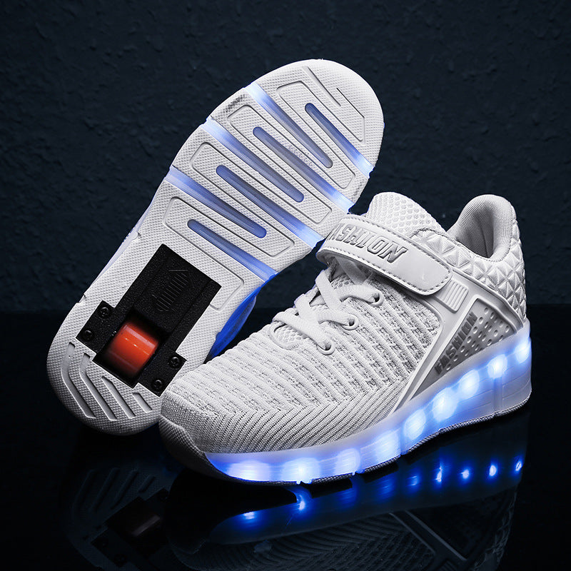 Rechargeable Heelys Patins à roulettes simples pour enfants