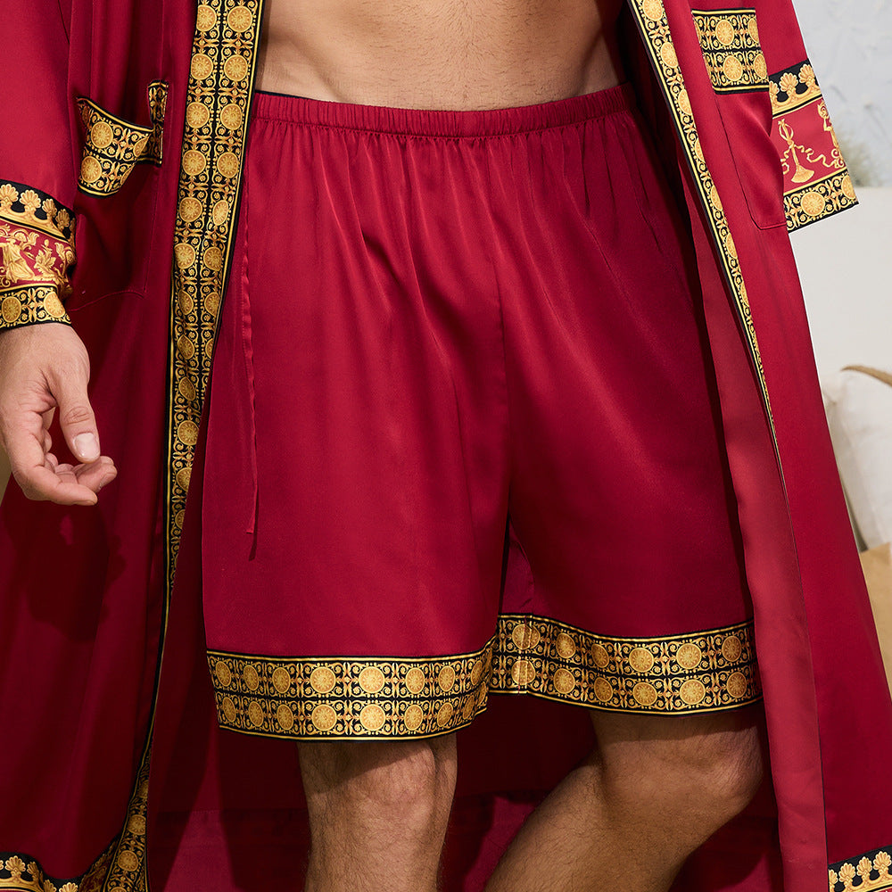Short satin de style baroque simple et polyvalent pour homme