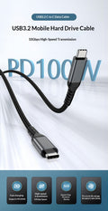 Câble de données de type C double tête SSD M2