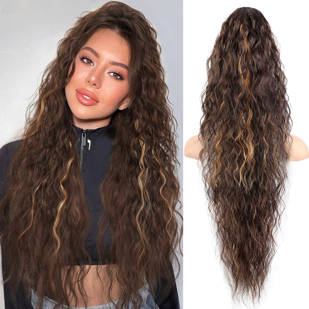Grip Poneytail Fluffy Long Curly Cheval Tail Wig