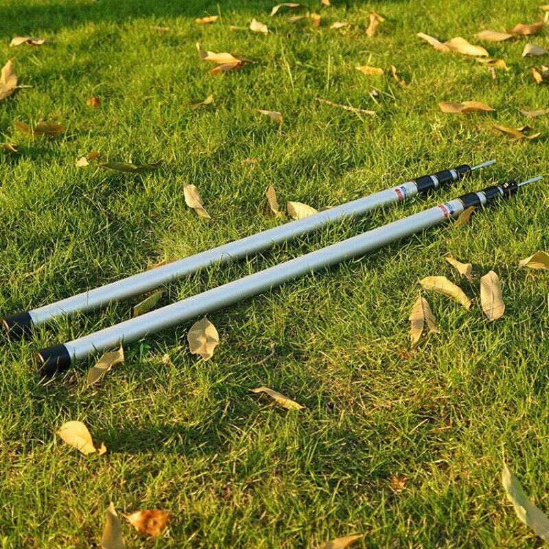 2x 230cm Tente Poles Telescopique Auvent réglable Canopy Trapp Pole Support Rod UK