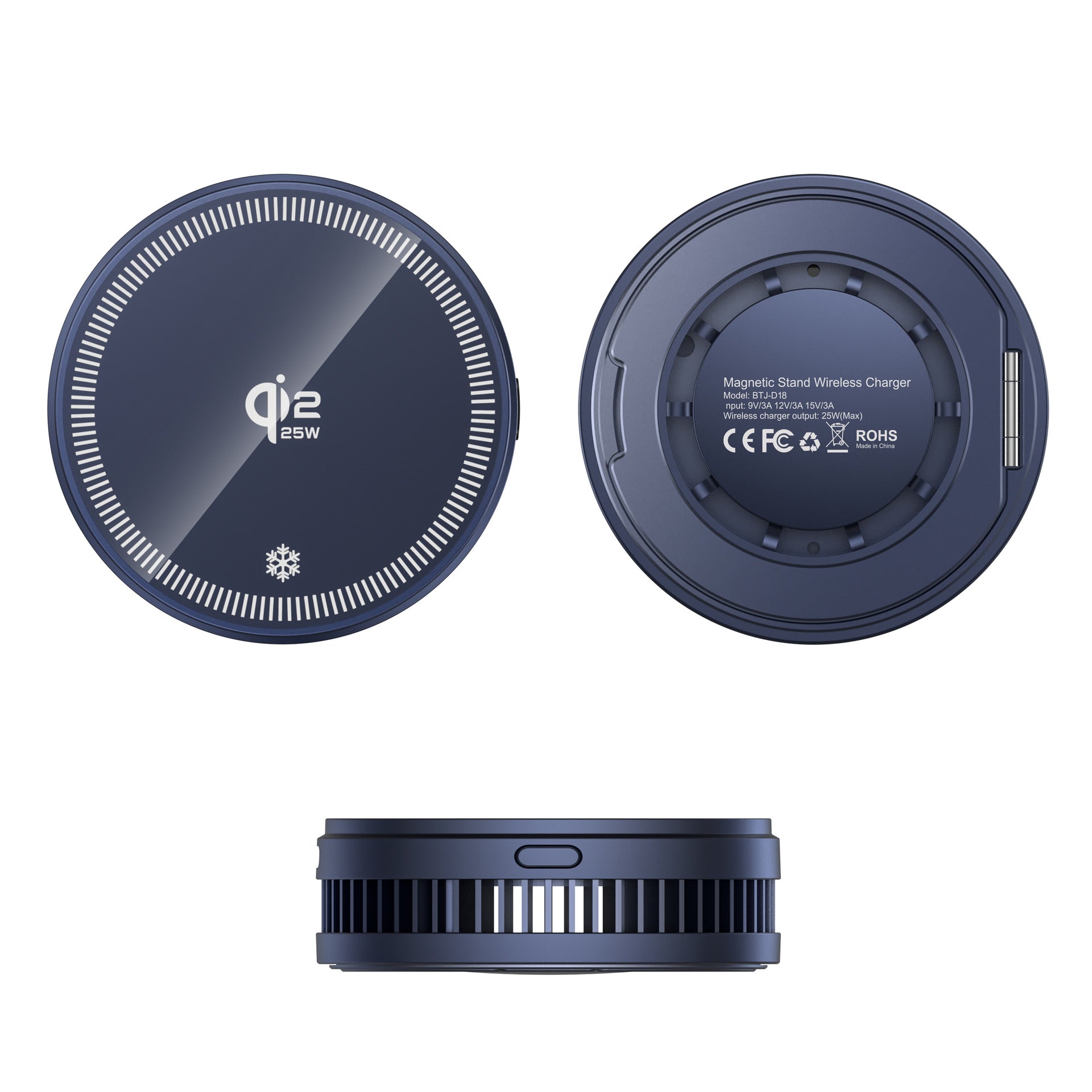 Chargeur compact sans fil 2 en 1 portable et support de refroidissement