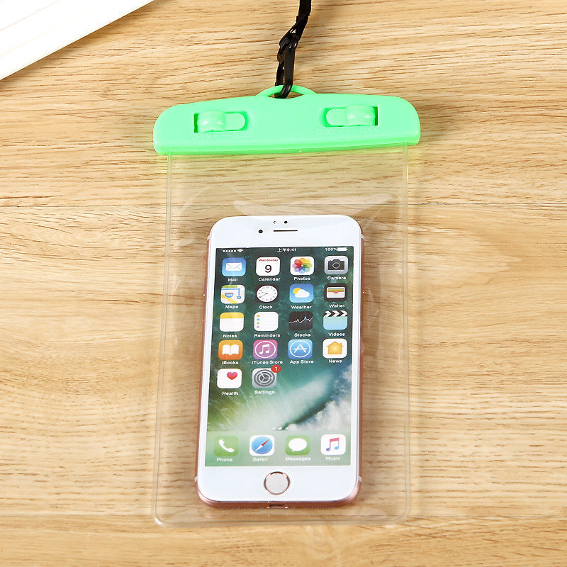Sac de téléphone portable lumineux scellé plage transparente Couverture imperméable