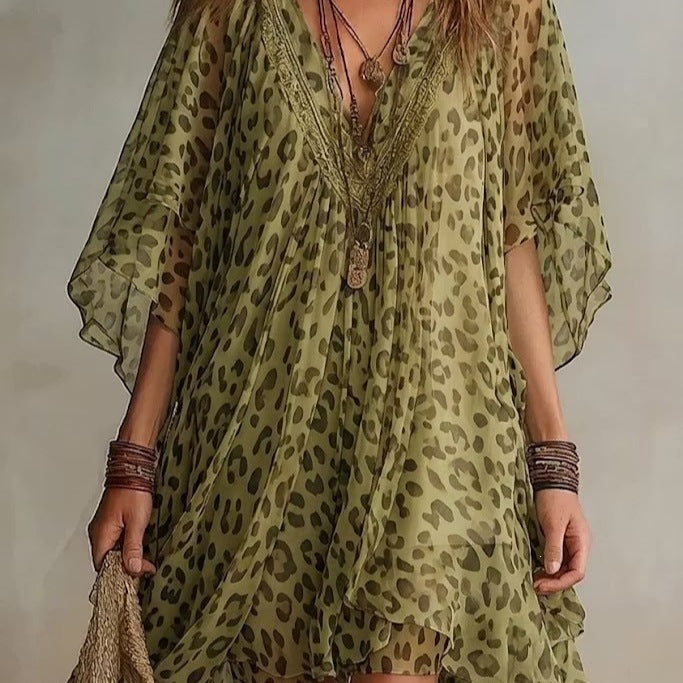 Robe de plage en col V pour femmes