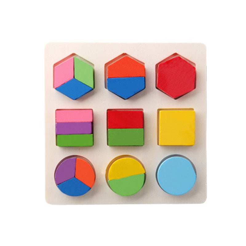 Conseil de reconnaissance de la forme des enfants Jouets éducatifs Montessori Puzzle Equal Points 3D Puzz