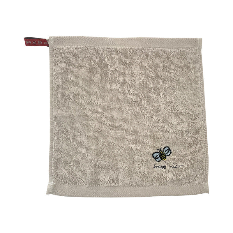 Serviette carrée en coton brodé avec crochet