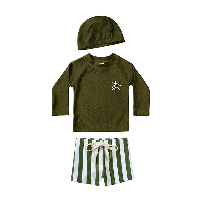 Maillot de bain à manches longues pour enfants d'été à deux manches Instagram-Style